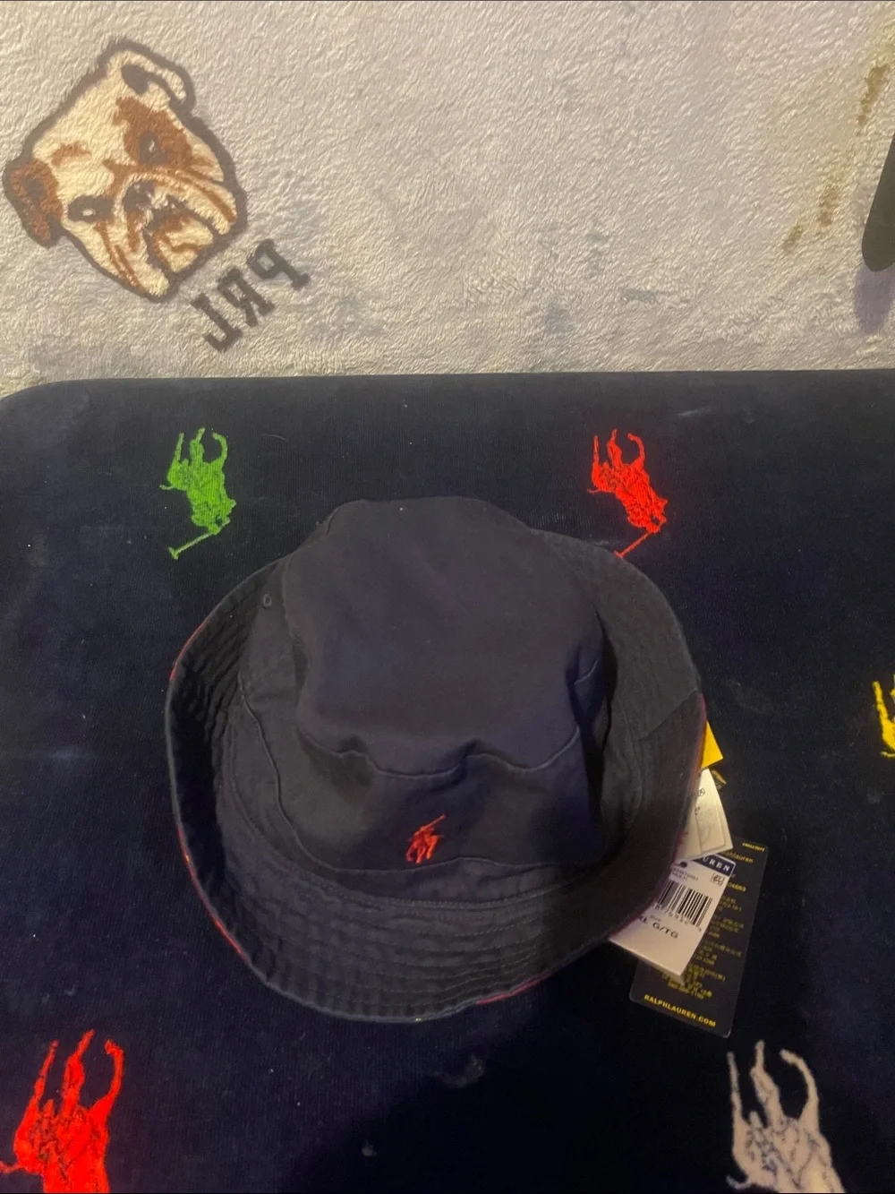 Polo by Ralph Lauren Red & Green Tartan Bucket Hat with Embroidered Pony